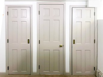 A Trio Of Solid Wood Closet Doors - Basement