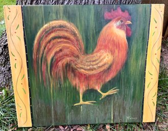 Rooster Oil Painting ~ Signed Franco ~