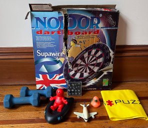New Nordor Supawire Bristle Dartboard, Hand Weights, Pool Floats & Other Small Toys