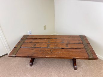 Rustic Handmade Reclaimed Wood And Metal Coffee Table