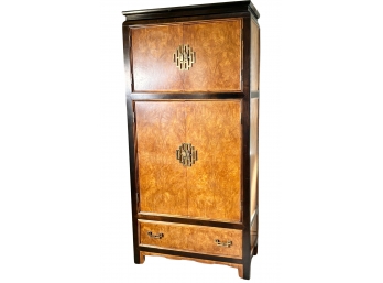 1970s Chinoiserie Burl Wood Armoire By Ray Sabota Century Furniture