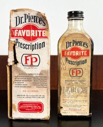 Vintage 1950's Dr. Pierce's Favorite Prescription Patent Medicine Bottle & Box