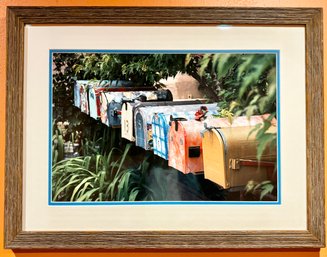 American Mailboxes In A Row, Framed Print