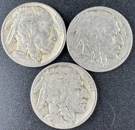 Lot Of 3 Buffalo Nickels 1928, 1928-D, 1928-S