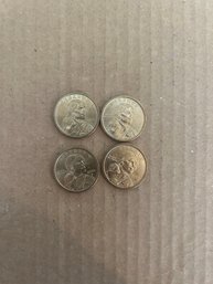 Lot Of 4 Sacagawea One Dollar Coins