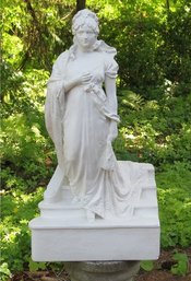 Poured Ceramic Statue Of A Classical Greek Woman In Flowing Dress