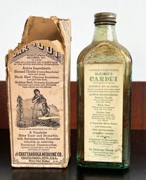 Vintage 1920's McElree's Cardui Patent Medicine Bottle & Box