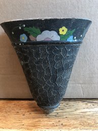 Interesting Piece. Texture And Paint Over Glass Hanging Vase