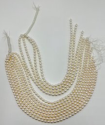 12 Strands Fresh Water Matched Oval Pearls, Each 16 Inches