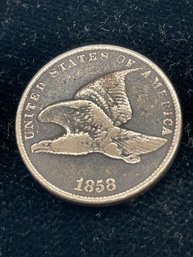 1858, Flying Eagle One Cent Coin.