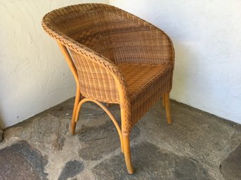 VINTAGE RATTAN WICKER ARMCHAIR