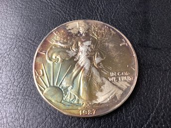 1987 One Ounce .999 Silver Eagle (Beautifully Toned)