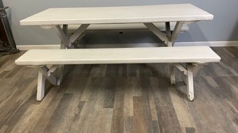 Vinyl Covered Picnic Table With Benches And Stools