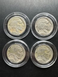 4 Buffalo Nickels 1916, 1917, 1918, 1919