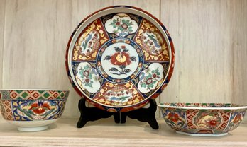 Trio Of Hand Painted TOYO Imari Bowls