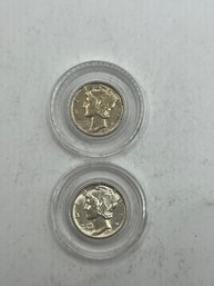 2 Uncirculated 1941 Mercury Dimes