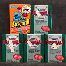 (1) 1990 Donruss & (4) 1992 Fleer Baseball Sealed Packs - M