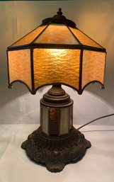 FABULOUS Stained Glass Lighthouse Lamp By EF And EF  1972 - Tested (see Notes)