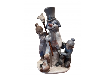 Lladro Children With Snowman -glossy-5713-