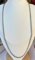 24' STERLING SILVER TWISTED ROPE CHAIN NECKLACE