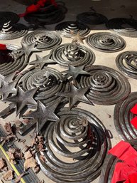 19 Hand Crafted Hanging Metal Spirals - Abstract Christmas Trees - Made In Haiti