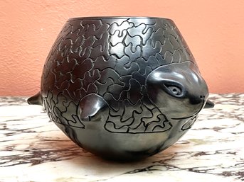 A Black Basalt Vessel By Laerme Quezada