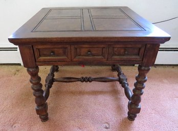 A 1 Drawer Dark Pine Side Table