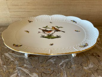 Herend Rothschild Birds Footed Serving Plate/center Piece.