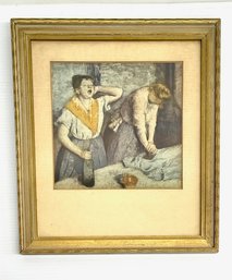Edgar Degas 'The Ironing Girls' Vintage Print-Framed And Matted