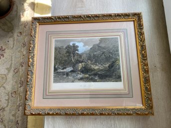 Antique Engraving J Godfrey Sculpt On The Lyn Cook Pinx Hand Colored 14.5x12.5in Beauty Wood Gold Frame Matted