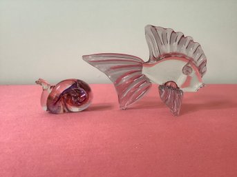 Blown Glass Fish And Snail