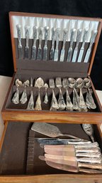 Italian Silverplate Service For 20 Plus Serving Pieces In Wood Box