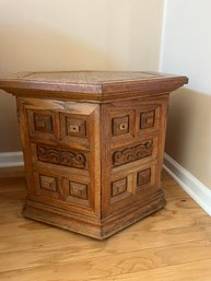 Oak Octagonal Side Table/cabinet