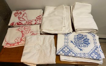 Six Very Pretty Handmade Tablecloths In Various Sizes