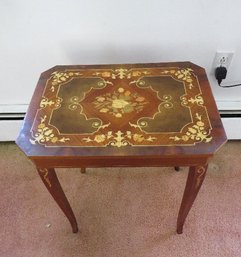 An Inlayed Top Musical Box Bench - Working