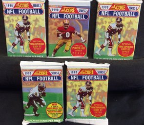 (5) 1990 Score Football Series 2 Sealed Packs - M