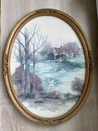 Watercolor In Oval Frame 13x17