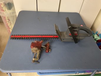 Electric Hedge Trimmer And Craftman Stanly Vise
