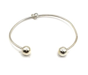 Vintage Sterling Silver Ball End Cuff Bracelet