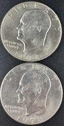 Lot Of 2 Eisenhower Dollars 1978-D, 1978