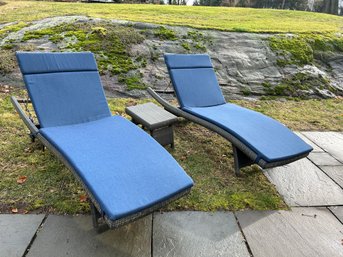 Pair Of Frontgate Lounge Chairs And Table