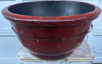 Very, Very Large Vintage Lacquered Wood And Metal Asian Planter