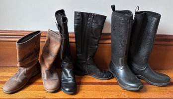 3 Pairs Women's  Boots: Dubarry (Size 4.5), The Muck Company (Size 8)  & Black (Size 6.5)