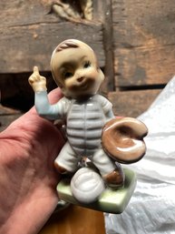 Baseball Catcher Ceramic Figurine