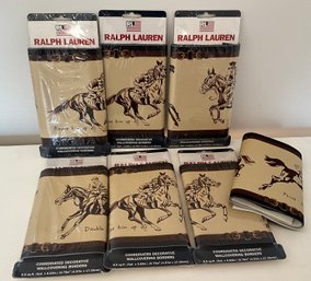 RALPH LAUREN Aston Camel Equestrian Horses Jockey Wall Paper Border ~ 6 New Packs & 1 Opened ~