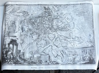A Vintage Lithograph - 1978 Map Of Rome
