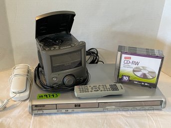 Memorex DVD/CD Player W/remote, 10 Pack CD-RW, Clock Radio Wcd Player & Vtech Phone
