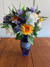 Flower Arrangement In Van Gogh Themed Vase