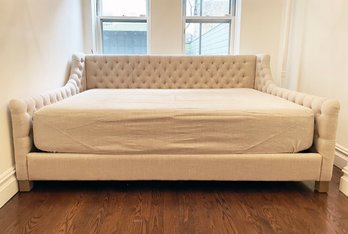 A 'Devyn Daybed' By Restoration Hardware Full-sized In Belgian Linen Sand W/ Mattress Cover MSRP $4200