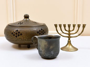 Judaica And Middle Eastern Metal Decor